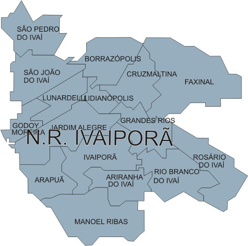 Área de abrangência do Núcleo Regional de Ivaiporã
