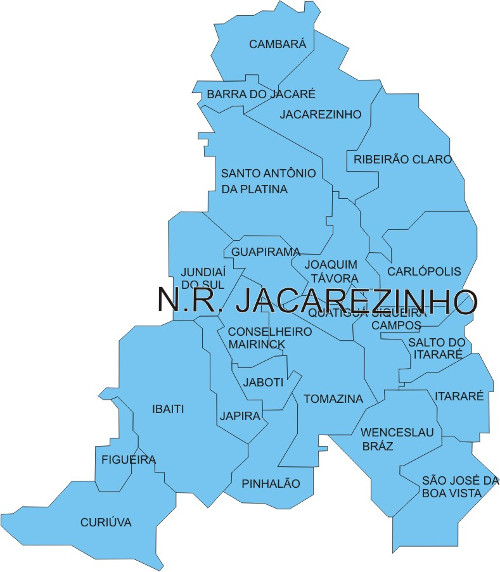 Área de abrangência do Núcleo Regional de Jacarezinho