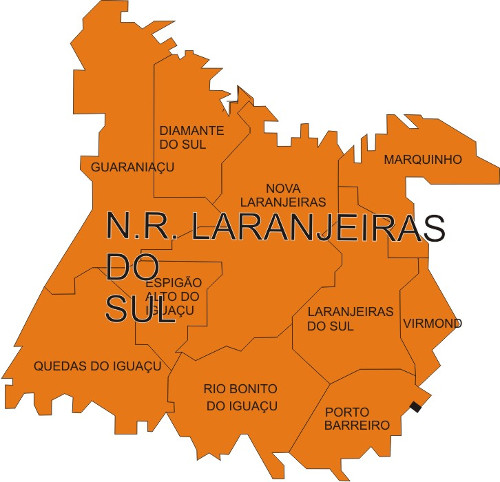 Área de abrangência do Núcleo Regional de Laranjeiras do Sul