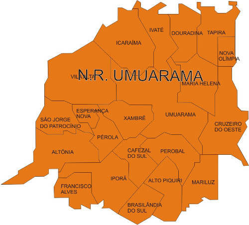 Área de abrangência do Núcleo Regional de Umuarama