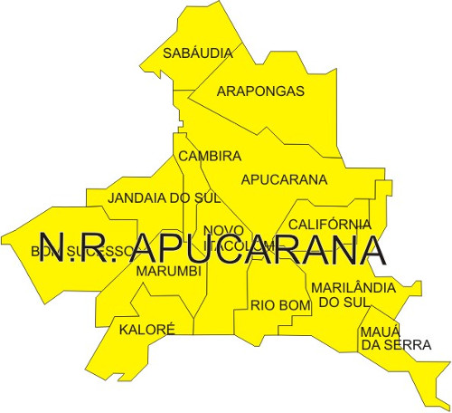 Área de abrangência do Núcleo Regional de Apucarana