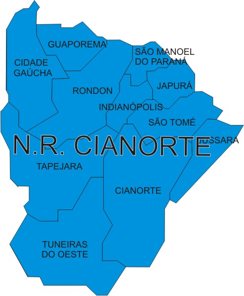 Área de abrangência do Núcleo Regional de Cianorte
