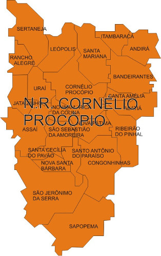 Área de abrangência do Núcleo Regional de Cornélio Procópio