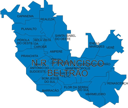 Área de abrangência do Núcleo Regional de Francisco Beltrão