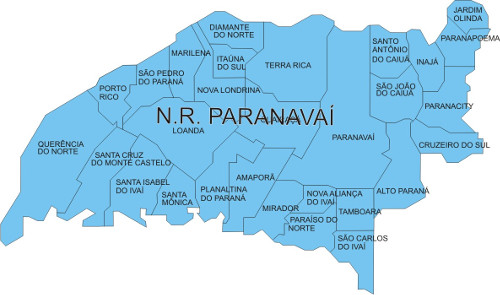 Área de abrangência do Núcleo Regional de Paranavaí