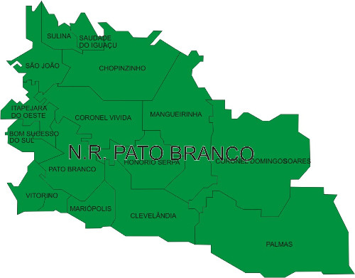 Área de abrangência do Núcleo Regional de Pato Branco