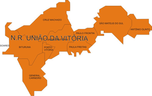 Área de abrangência do Núcleo Regional de União da Vitória
