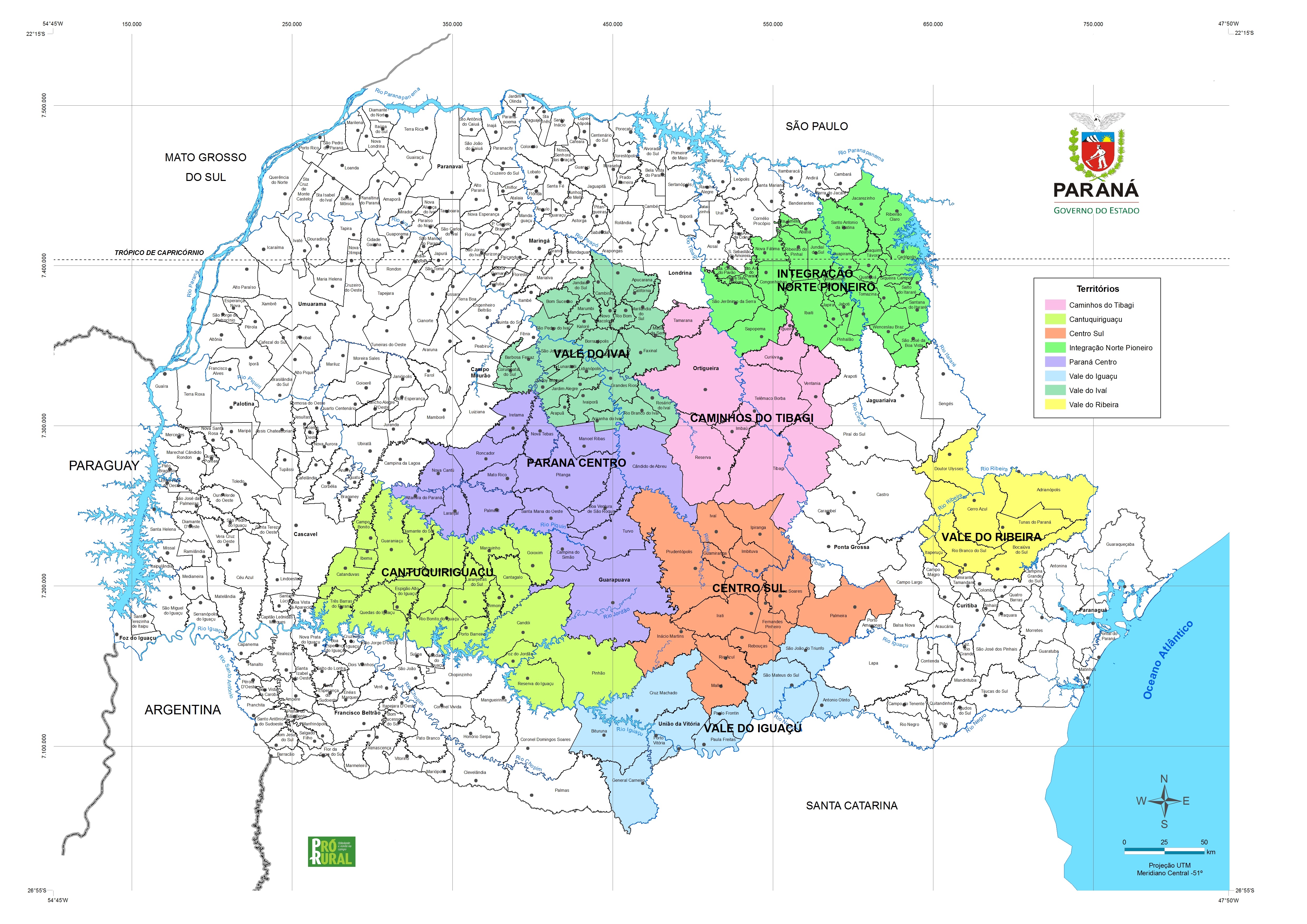 MAPA - TERRITÓRIOS PRIORITÁRIOS PARA ATUAÇÃO DO PROGRAMA