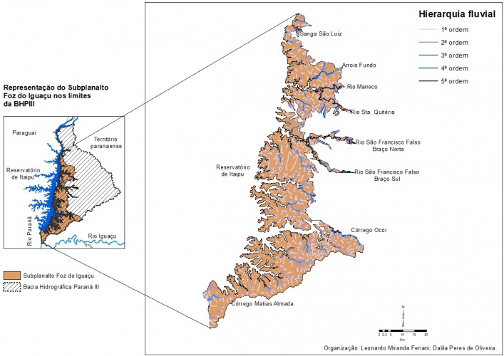Figura 2 - Hidrografia do Subplanalto Foz do Iguaçu.
