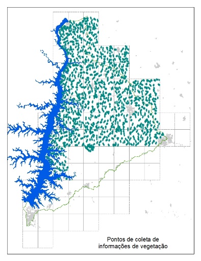 Figura 1 - Pontos de demarcação e coleta de vegetação finalizados até fevereiro de 2020  na Bacia Hidrográfica Paraná III.