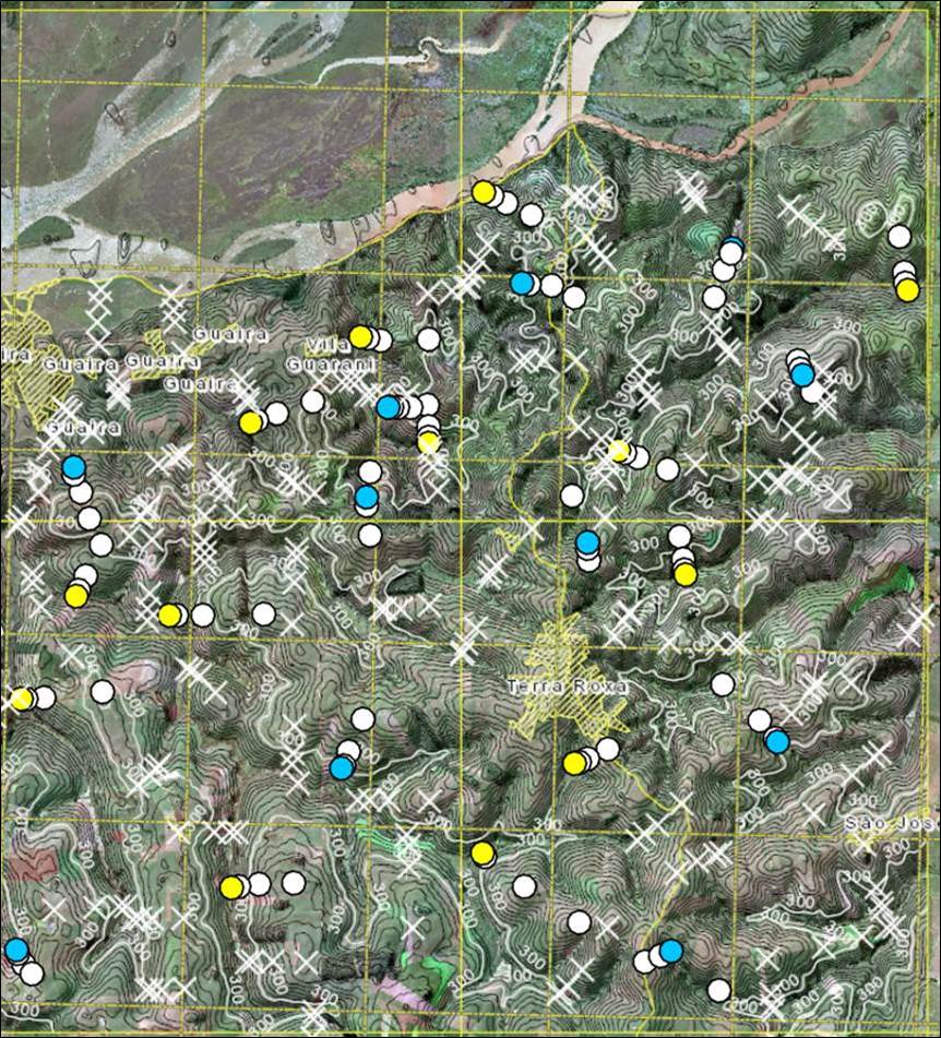 Figura 2 - Exemplo de Carta Base de Campo A2 - Região de Guaíra e Terra Roxa.