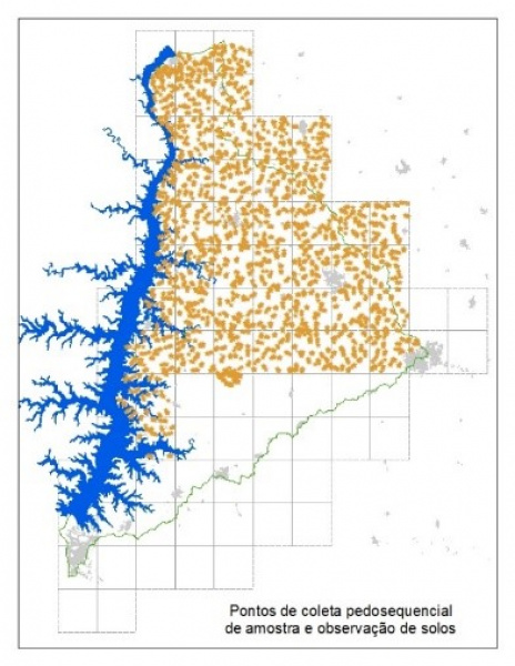 Figura 1 - Pontos de coleta pedossequecial de amostra e observação de solos.
