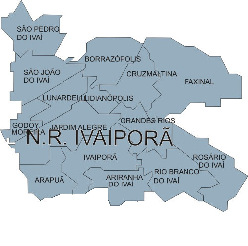 Área de abrangência do Núcleo Regional de Ivaiporã