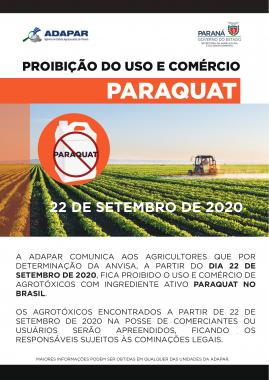 Adapar orienta sobre proibição de agrotóxicos com Paraquat