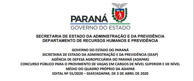 Governo adia concurso da Adapar