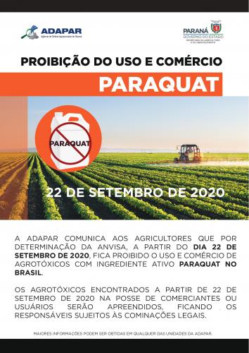 Adapar orienta sobre proibição de agrotóxicos com Paraquat