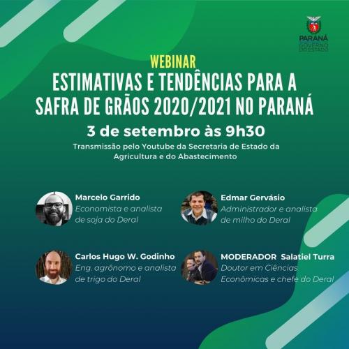 Agricultura promove webinar sobre a safra 2020/2021