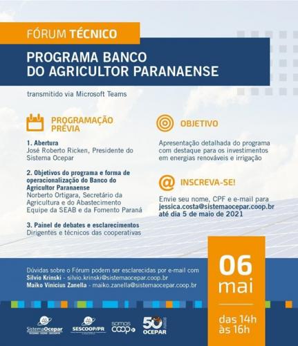 Banco do Agricultor Paranaense é tema de fórum técnico com participação de secretário