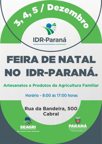 IDR-Paraná promove Feira de Natal com produtos diretamente do campo