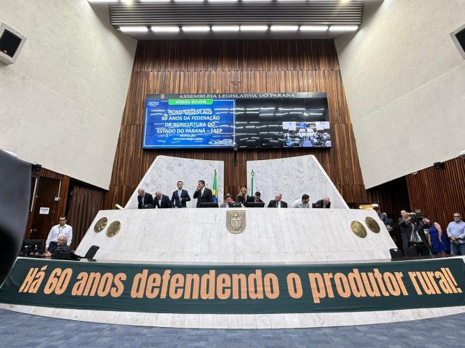 Em sessão solene, Marcio Nunes destaca papel da Faep na modernização do campo paranaense