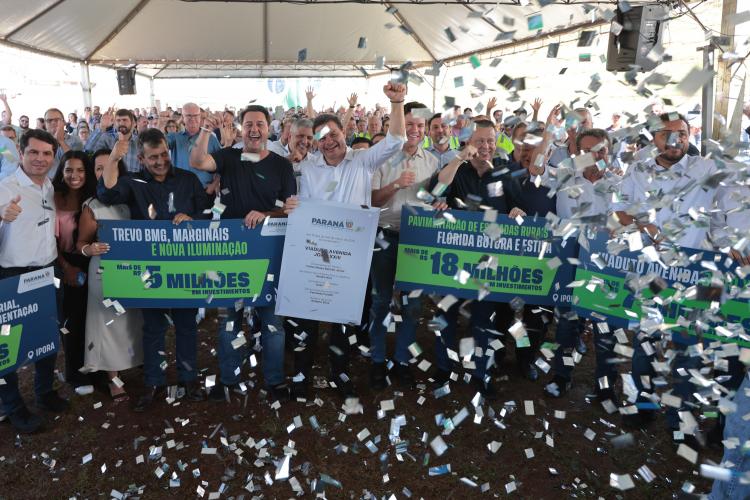 Ratinho Junior inaugura viaduto e anuncia R$ 72 milhões de investimentos em Iporã