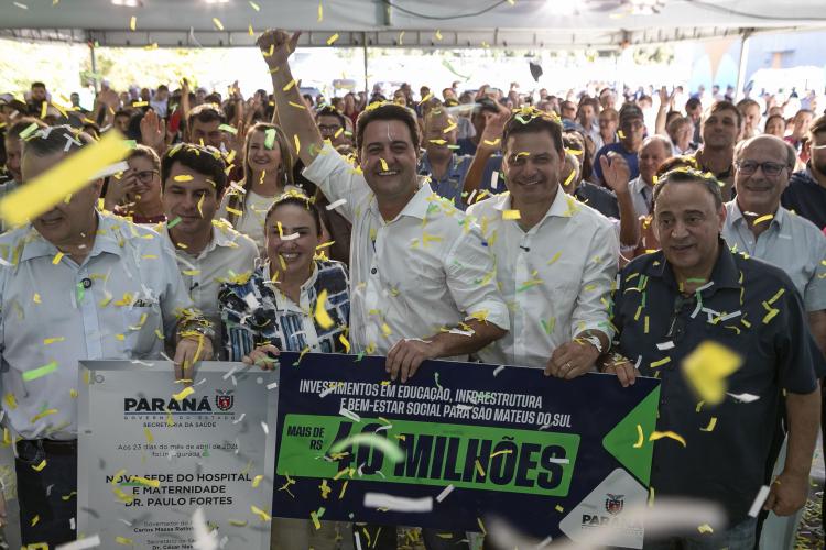 Nova escola e pavimentações: Ratinho Junior anuncia R$ 41 milhões para São Mateus do Sul