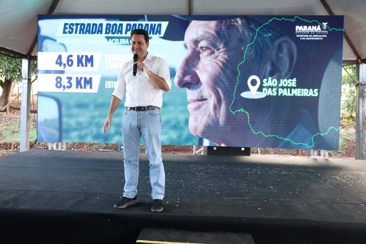 Ratinho Junior lança pacote de R$ 19,8 milhões em pavimentação rural para São José das Palmeiras