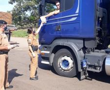 Servidores da Adapar doam alimentos a caminhoneiros