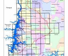 Mapa da Bacia Hidrográfica Paraná III e respectiva base cartográfica.