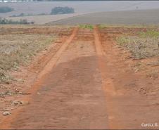 Acúmulo da fração areia em estrada.