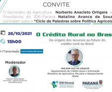 Seab e IDR-Paraná promovem ciclo de palestras sobre Política Agrícola
