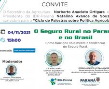 Seab e IDR-Paraná promovem ciclo de palestras sobre Política Agrícola