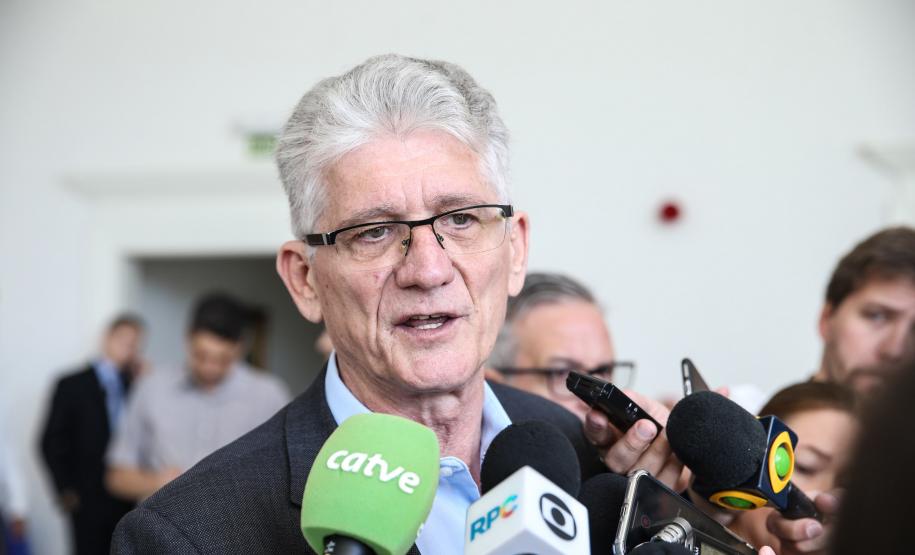 O governador Carlos Massa Ratinho Junior e a presidente do IBGE (Instituto Brasileiro de Geografia e Estatística), Susana Cordeiro Guerra, divulgam nesta sexta-feira (25), no Palácio Iguaçu, os números do Censo Agropecuário 2017.