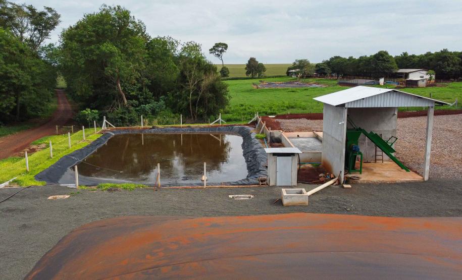 Vizinhos compartilham biodigestor para produzir energia limpa da suinocultura
