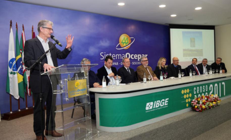 Governadora em exercício e o secretário da Agricultura e Abastecimento Norberto Ortigara participam de lançamento do Censo Agropecuário do IBGE - 2017