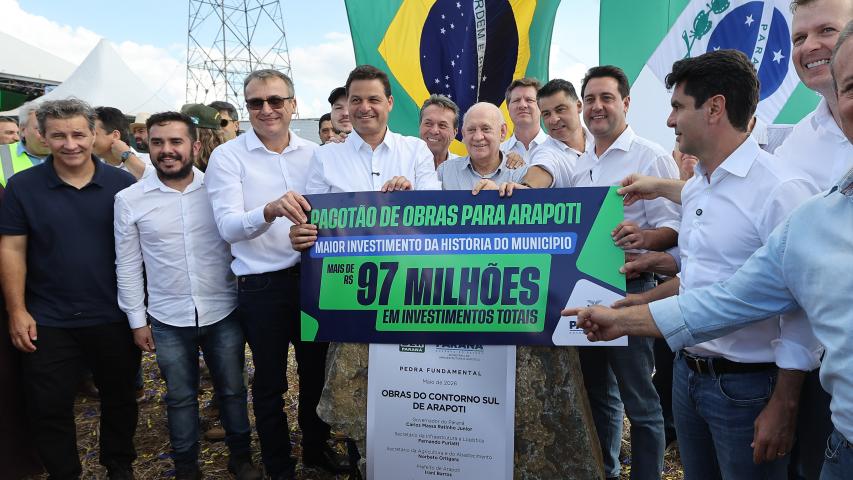  Ratinho Junior lança obras do Contorno Sul de Arapoti em parceria com a Klabin 